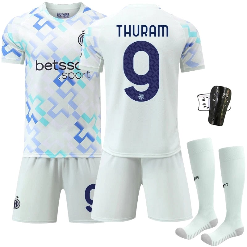 Bayern Munich white retro-style football jersey in polyester, with numbered and sock-bundle options