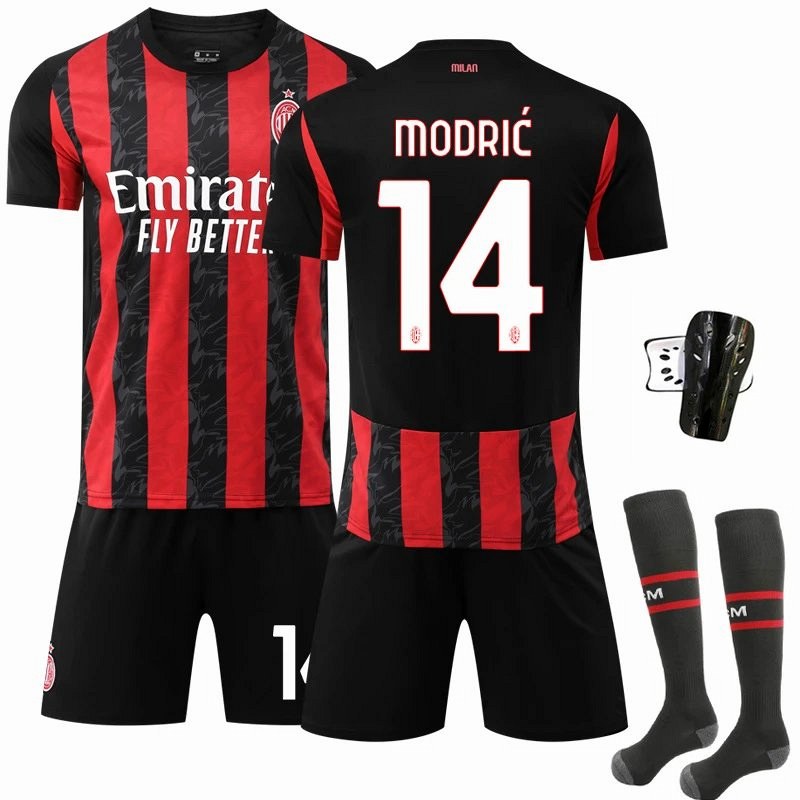 AC Milan black retro-style football jersey sold in numbered bundles with or without socks