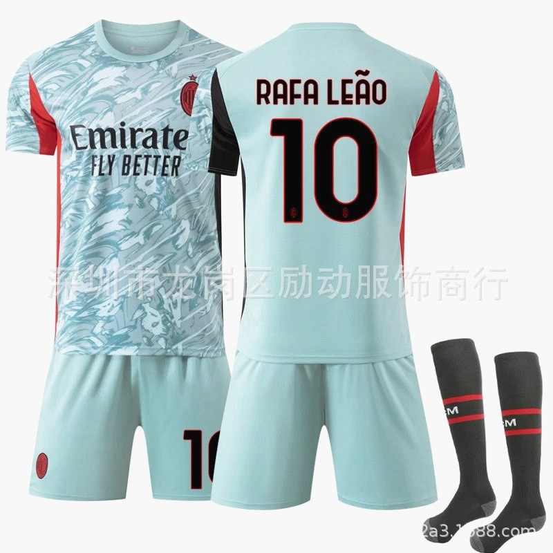 AC Milan Retro-Style Blue Football Jersey With Numbered Colorways and Sock Options