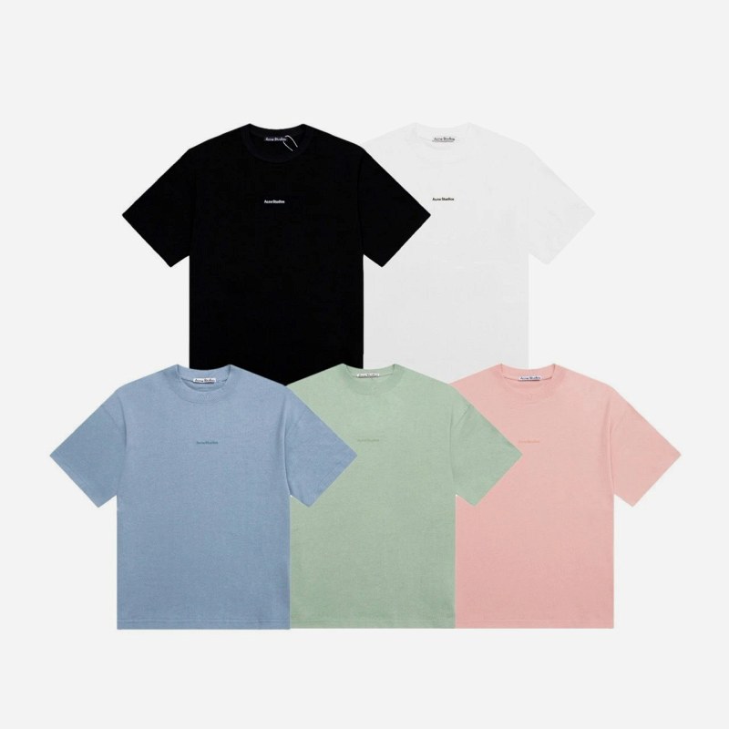 Acne Studios Multicolor Cotton Crew-Neck Tee Collection With a No-Iron Finish
