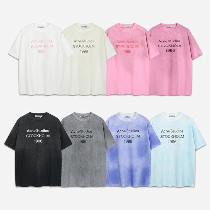 Acne Studios washed multicolor T-shirt collection — 230g cotton, relaxed crew neck, S–XL