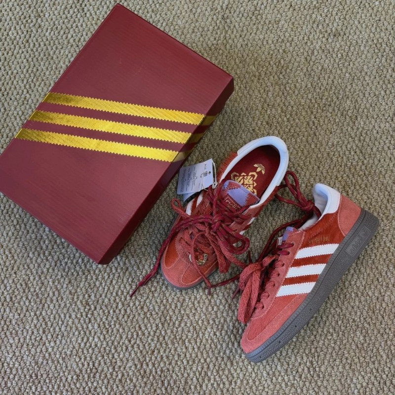 Adidas Low-Top Sneakers in Red: Synthetic Leather Upper, Rubber Outsole, Sizes 36–45