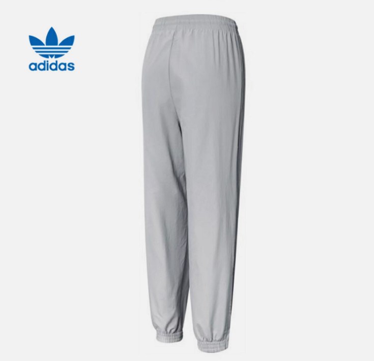 Adidas Trefoil Track Pants in White: Style JD0425, Thin Woven Nylon With Drawcord Waist