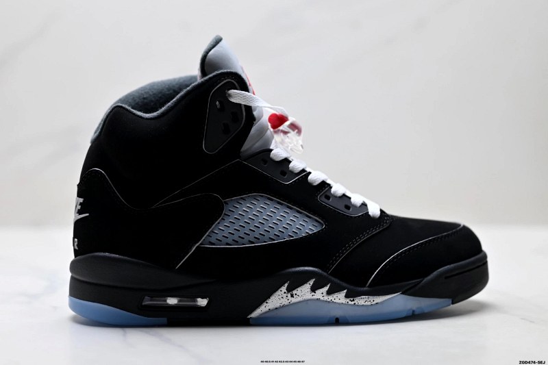 Air Jordan 5 Black Metallic Reimagined: Dark Nubuck, Icy Outsole, True-to-Size Adult Fit