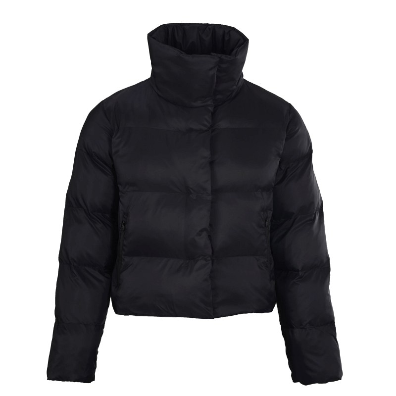 Alo Yoga cropped high-collar puffer jacket in the Gold Rush silhouette