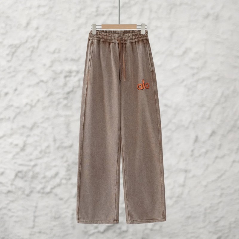 Alo Yoga Brown Wide-Leg Sweatpants With a Drawstring Waist and Hem