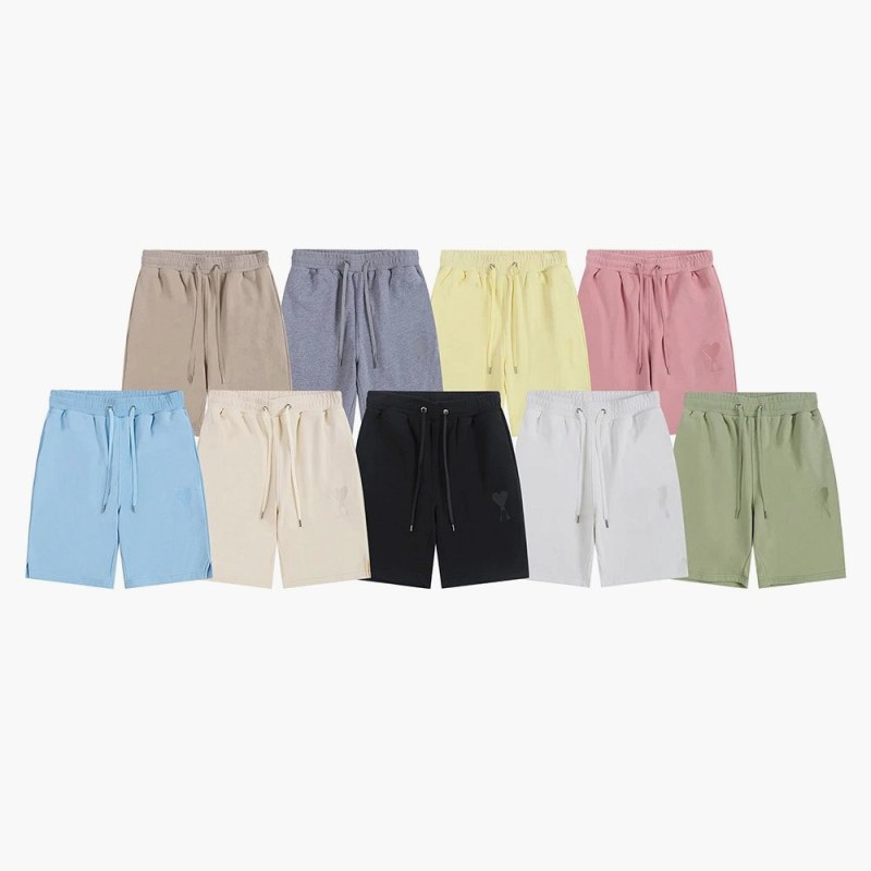 Ami Paris Heart-Logo Cotton Drawstring Shorts in 31 Colorways Across Five Embroidery Styles