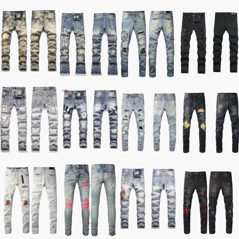 Amiri Gray Straight-Leg Jeans in a High-Stretch Cotton-Nylon Blend