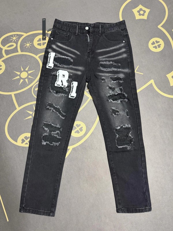 Amiri Black Distressed Skinny Jeans with Stretch Denim and Patch Embroidery