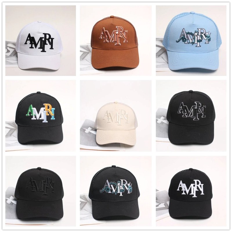 Amiri Multicolor Baseball Cap with Embroidered Lettering and an Extended Brim