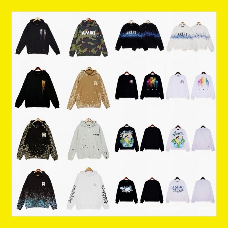 Amiri Multicolor Hoodie Collection: Cotton Pullover with Letter Graphics and Dozens of Color Options