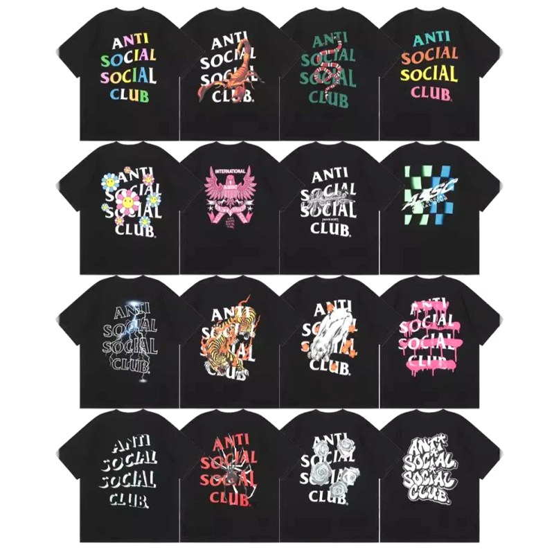 Anti Social Social Club Multicolor T-Shirt Collection: Loose Raglan Tees in 230gsm Double-Yarn Cotton