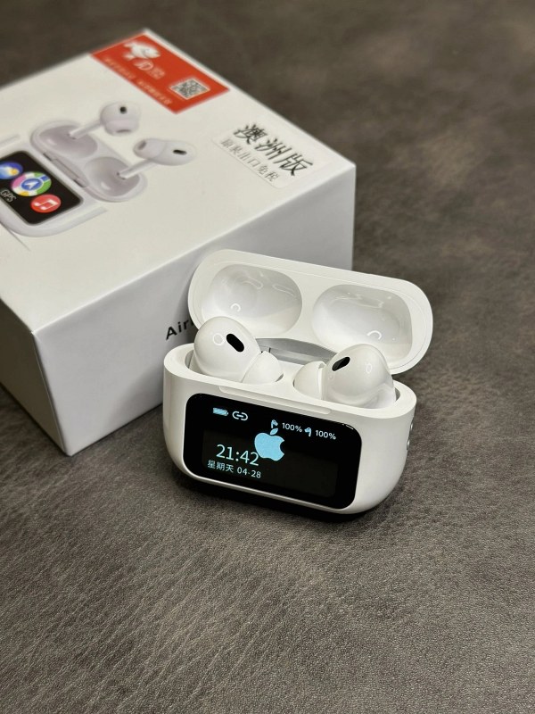 Apple Smart Display gray wireless earbuds in modern everyday style