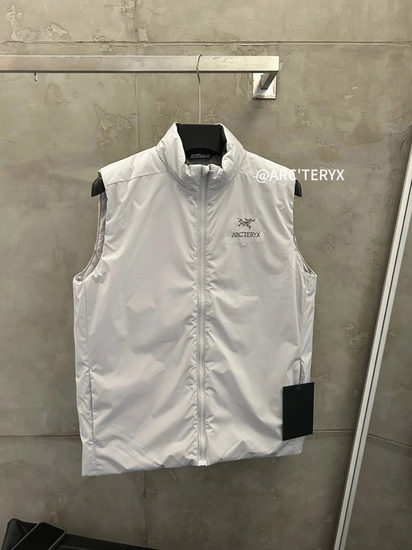 Arc'teryx Atom Vest in Polar White — Coreloft Compact 80 Fill With Stretch Side Panels