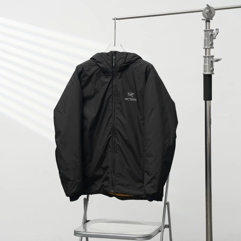 Arc'teryx Atom LT–Style Hooded Jacket in Black-Silver, Sized S to 3XL