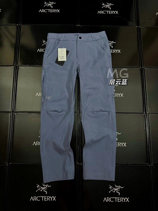 Arc'teryx blue outdoor pants in utility-inspired style