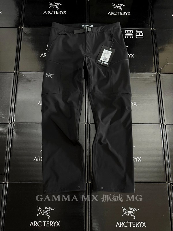 Arc'teryx Gamma MX Pant in gray: fleece-lined softshell with taped seams and a short-cut leg