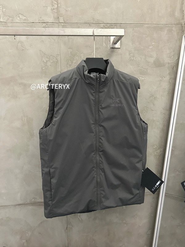 Arc'teryx Atom Vest in Water-Ripple Gray: Coreloft Warmth With Stretch Side Panels
