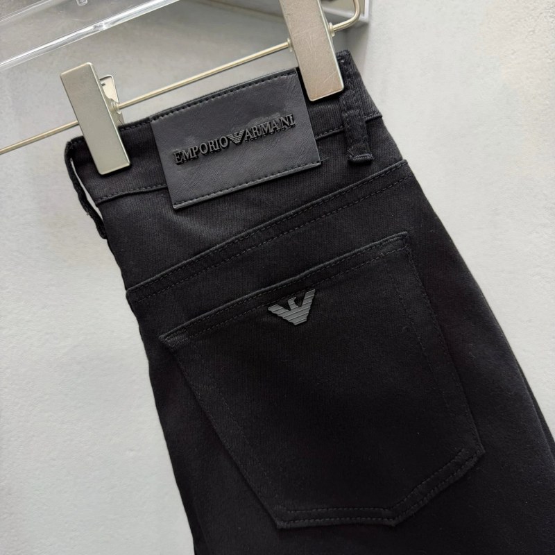 Armani Black Jeans in a High-Waist Slim-Straight Cut