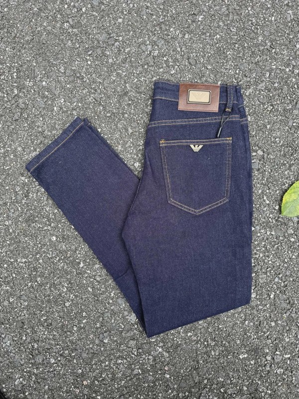Armani Blue High-Waist Slim Straight Jeans (H194)