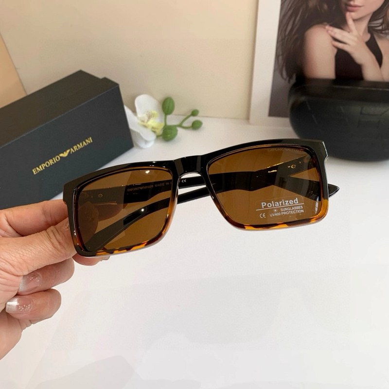 Emporio Armani White Resin Square-Frame Sunglasses in a Modern Everyday Style