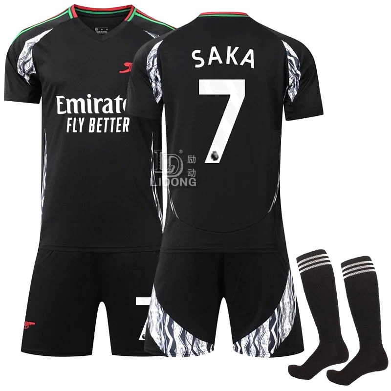 Arsenal Retro-Style Black Football Jersey With Number and Sock Bundle Options