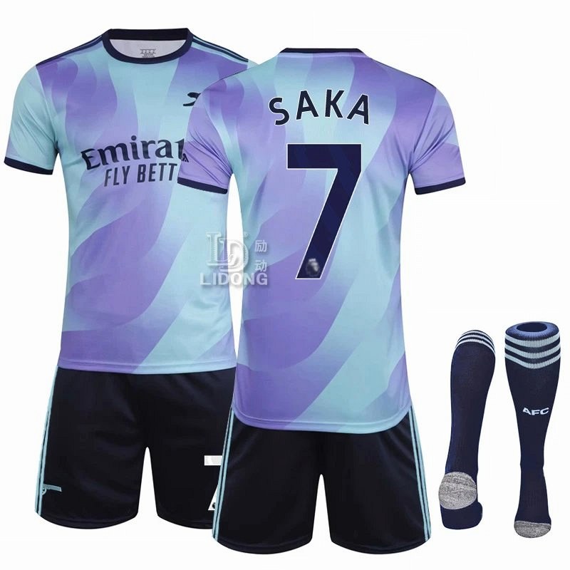 Arsenal Blue Retro-Style Football Jersey With Numbered Kit and Sock Bundles