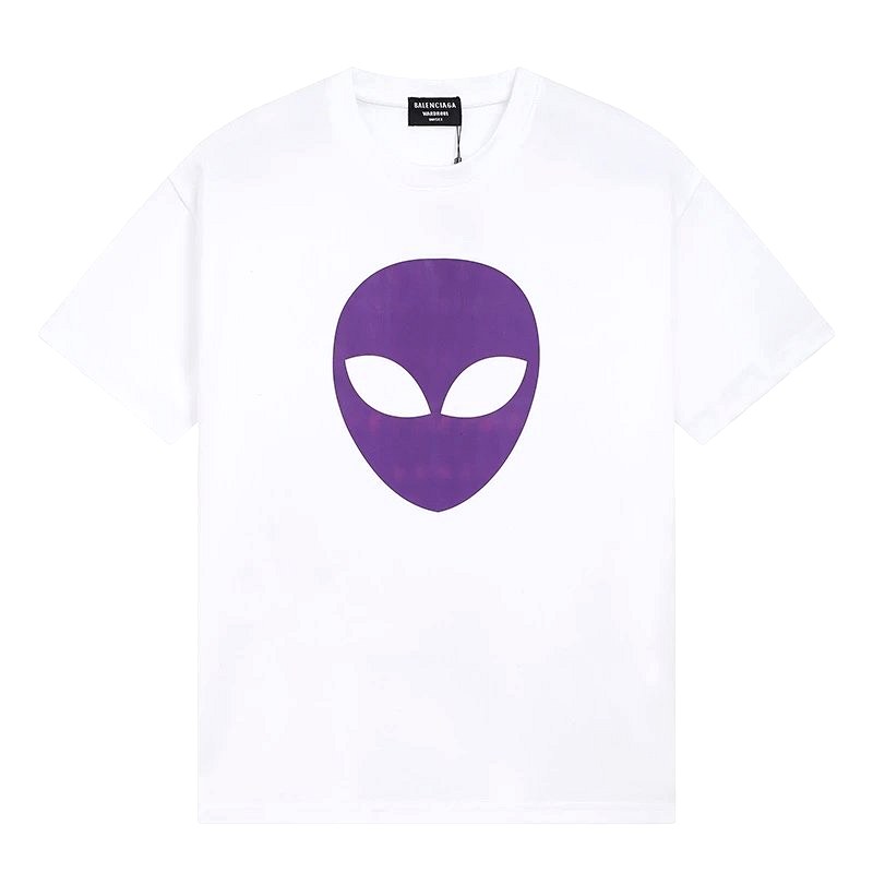 Balenciaga Alien Graphic White Tee in an Oversize Cut with a Stated 260g Combed Cotton Build