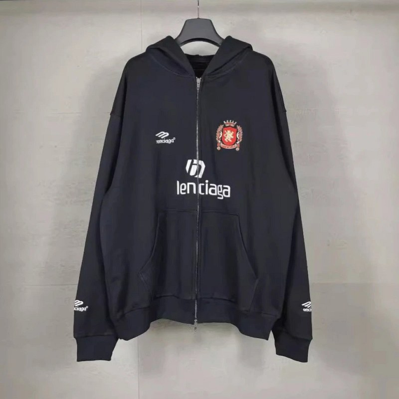 Balenciaga cotton pullover hoodie, 460g, in a very loose cut with dozens of print and embroidery colorways