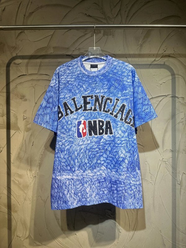 Balenciaga Blue NBA Collaboration T-Shirt in an Oversized Cut