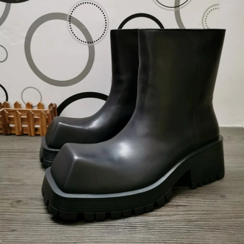 Balenciaga Black Leather Chunky-Platform Boot in EU 39–45