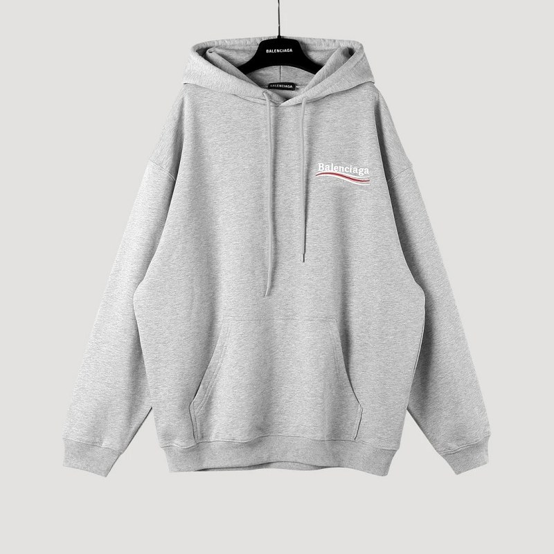 Balenciaga Gray Coca-Cola Embroidery Hoodie, Cut Oversized in XS–L