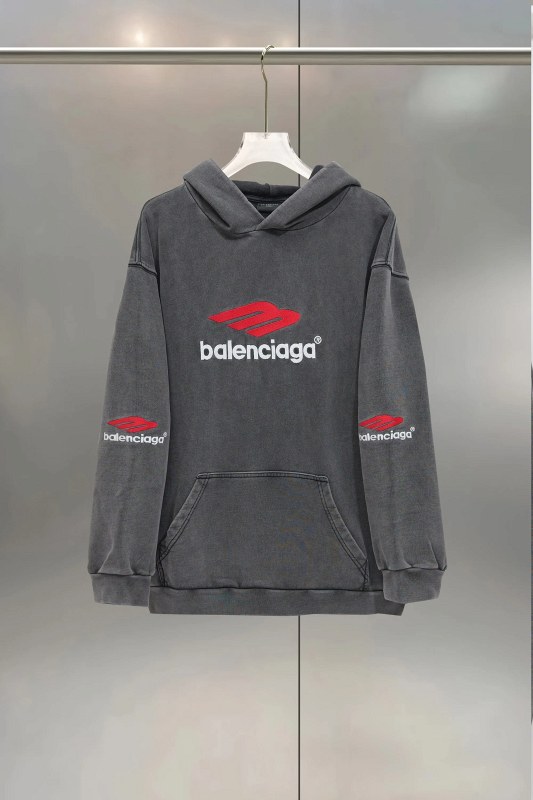 Balenciaga relaxed-fit hoodie with front and back embroidered lettering in 480gsm cotton