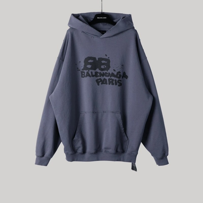 Balenciaga Blue Hoodie in a Relaxed 23SS Graffiti Cut
