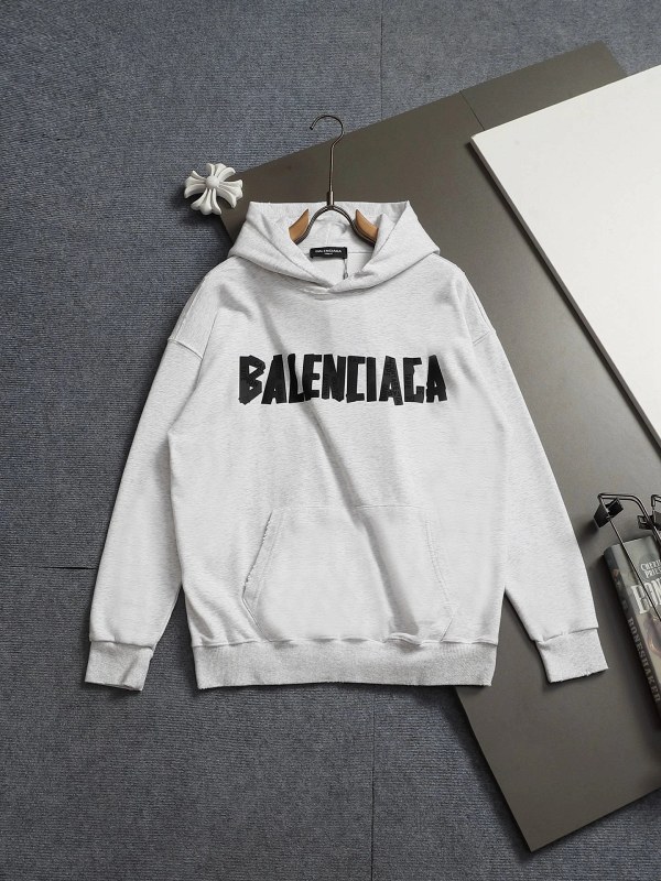 Balenciaga White Hoodie in an Oversized Dropped-Shoulder Cut