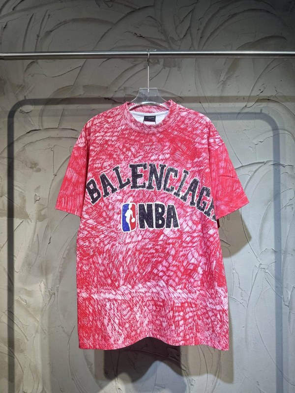 Balenciaga NBA-Collab Tee in Pink, Listed in Oversized Sizes 1–4