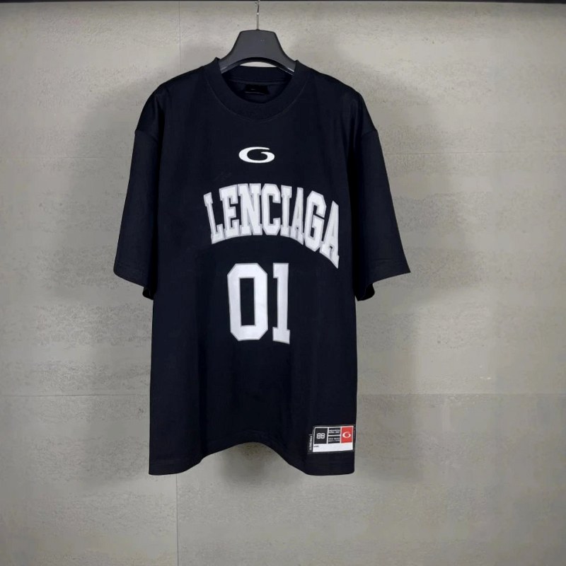 Balenciaga Black Cotton Tee With 260 gsm Body and Lettering Print
