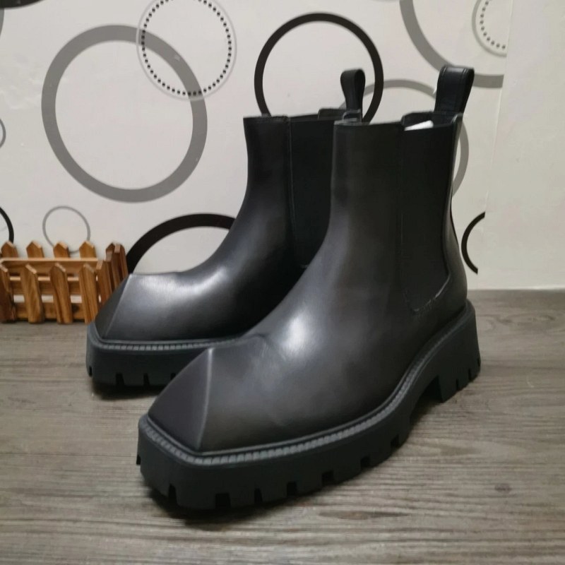 Balenciaga Black Boots in a Rugged Lug-Sole Silhouette with a Leather Lining