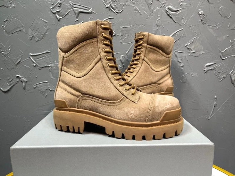 Balenciaga Denim Lace-Up Boot with a Chunky Rubber Lug Outsole