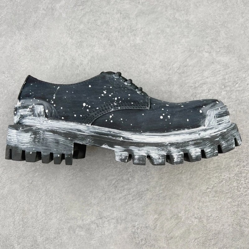 Balenciaga Black Low-Top Leather Sneaker with a Mid Heel and Slip-On Entry