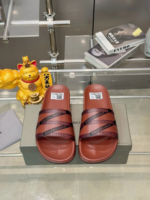 Balenciaga Gray Slides in a Casual Silhouette, PU Upper and Rubber Outsole