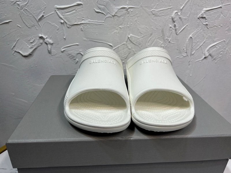 Balenciaga Gray Molded-Rubber Slide with Back Strap, Listed in EU 39–45