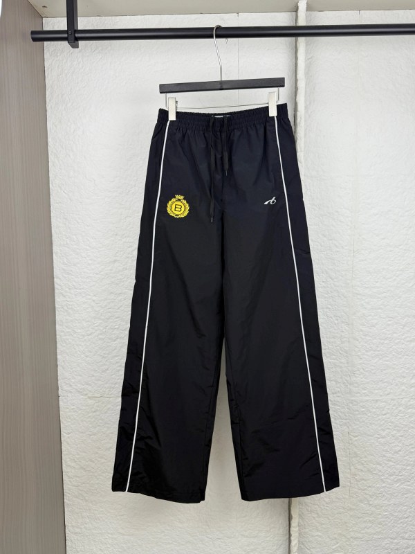 Balenciaga Soccer-Line Black Sweatpants With Crest and Piping Print