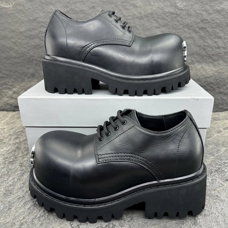 Balenciaga Stomper Derby in Black: Soft Bullskin and a Thick Toothed Outsole