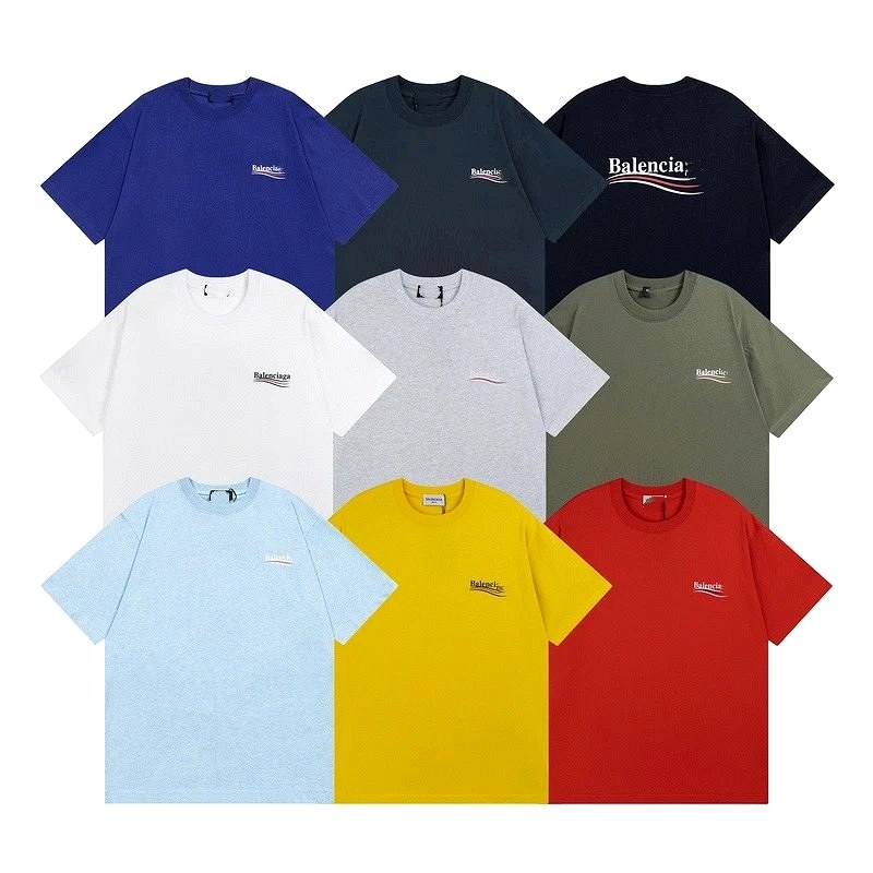 Balenciaga Cotton Crew Tee Collection: 100% Cotton, Loose Cut, Five Colorways from S to XXXL