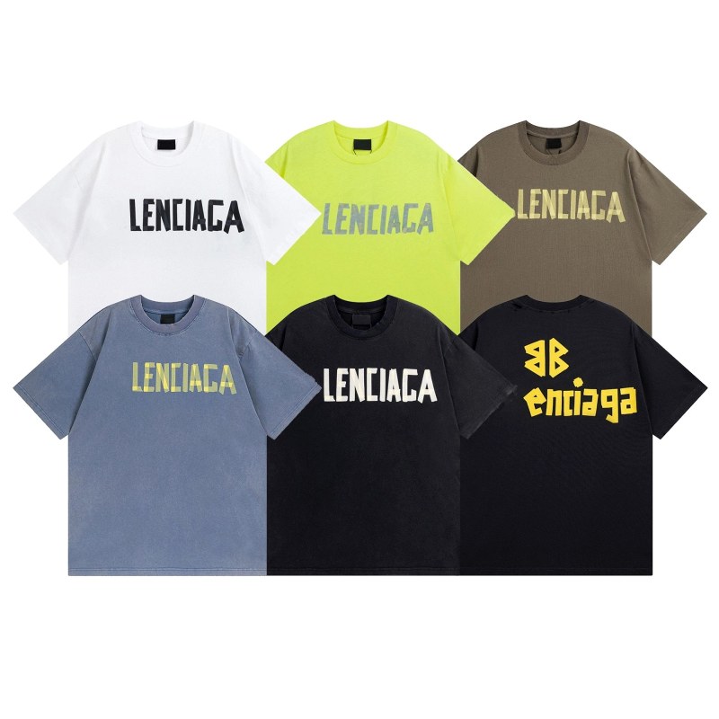 Balenciaga Multicolor Cotton Tee Collection: Oversized Cut in Ten Colorways