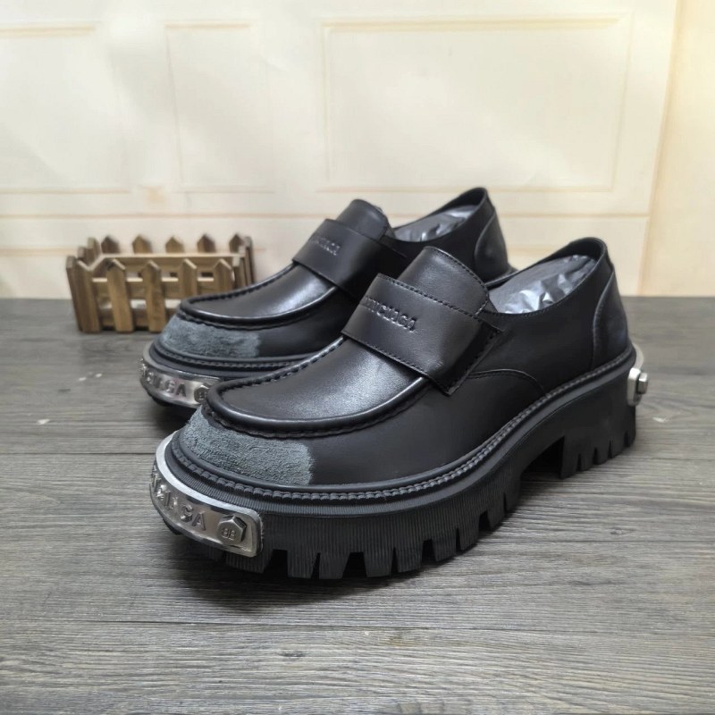 A Black Slip-On Loafer in Balenciaga's Tractor Style, With a Height-Boosting Toothed Sole