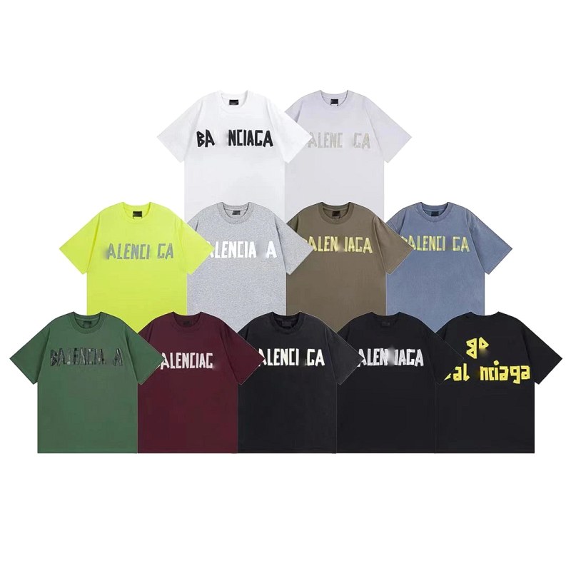 Balenciaga Washed Cotton Tee Collection: Loose 230g Combed Cotton in Dozens of White and Black Codes