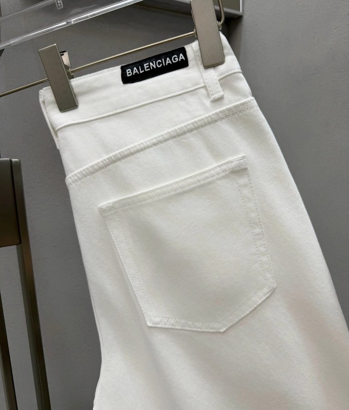 Balenciaga White Cargo Pants in a Roomy, High-Waist Utility Cut, S–XXL