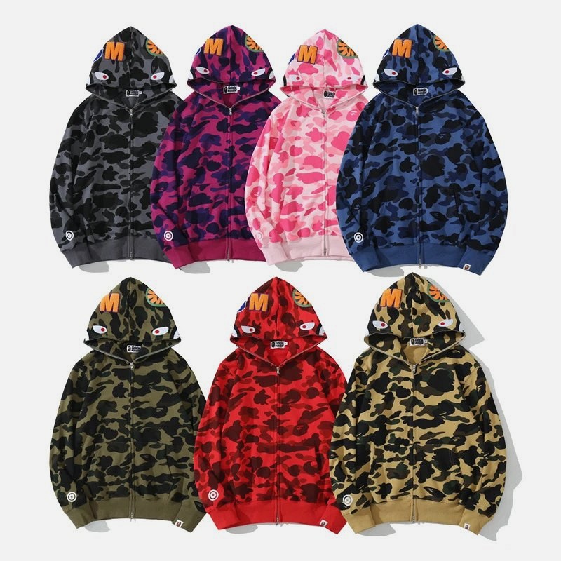 Bape Multicolor Hoodie Collection: 100% Cotton Camo Zip Hoodies in Dozens of Colorways